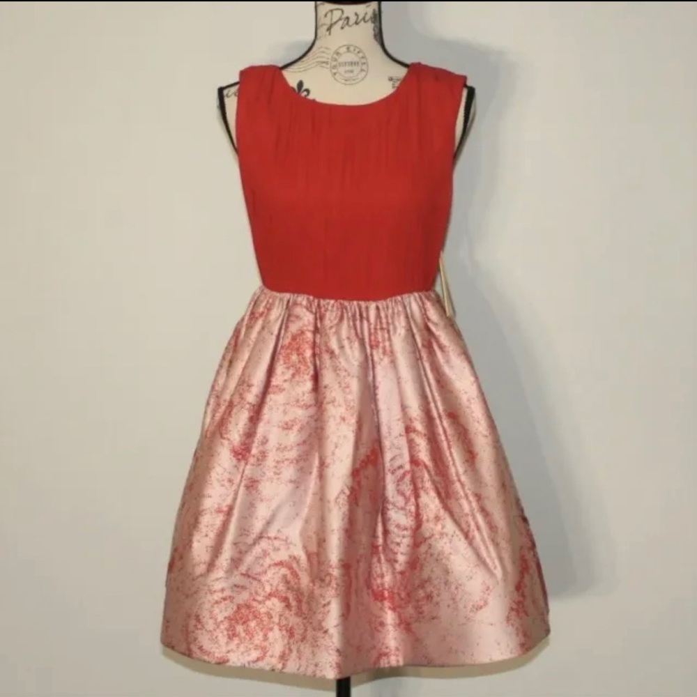 Alice + Olivia Kirie Silk and Metallic Jacquard Dress Size 6 (NEW W/ TAGS)